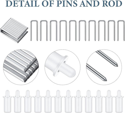 40 Set, 20 20 Pieces Plantation Shutter Repair Tool Including Spring Loaded Shutter Pins and Louvers Rod Staples