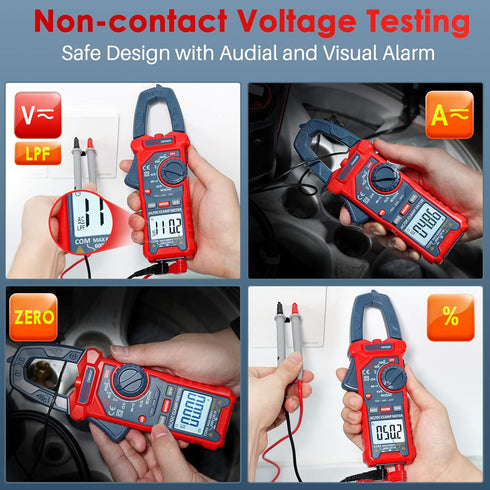 AstroAI Digital Clamp Meter Multimeter, 4000 Counts, Auto-ranging Amp Tester for AC/DC Voltage & Current