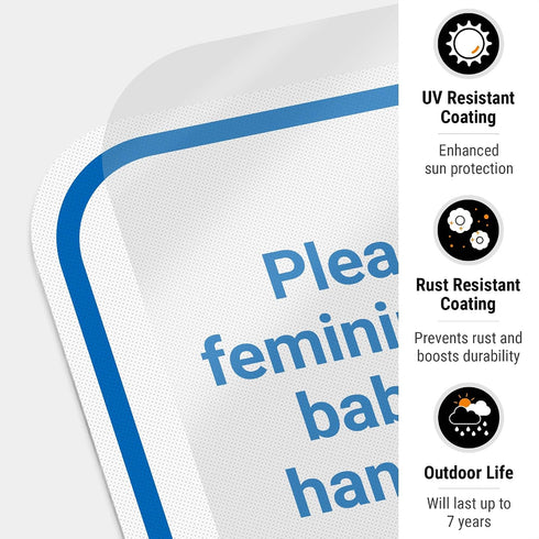 12x18 Inches, 3M .063 Please Do Not Deposit Feminine Hygiene Products Sign, EGP Reflective Aluminum, Fade Resistant