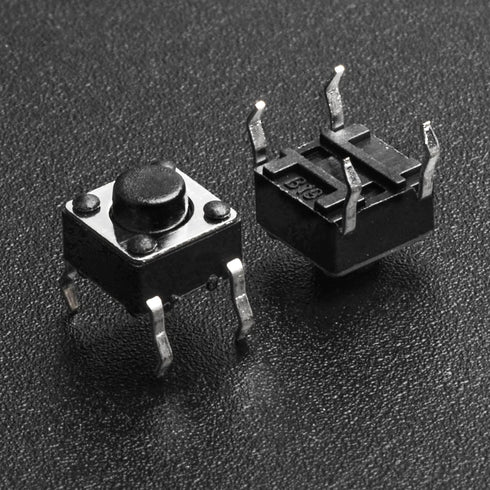 QTEATAK 120 Pcs Momentary Tactile Push Button Switch, 6 x 6mm x 5mm for PCB 4 Pin DIP, Black