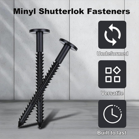 Ckhoid 120Pcs 3 Inch Vinyl Shutter Fastener, Window Panel Peg Lok, Pin Pegs, Screws, Plastic Shutter Spikes Anchor