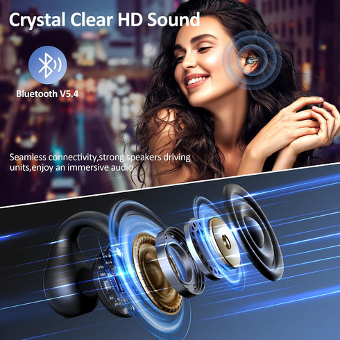 IAMJOY 163 AI Language Translation Earbuds Real Time, Language Translator Earbuds Open Ear Clip-On Design, Language