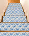 BOHOOSKYLAR Ocean Crab Stair Treads Seaweed Starfish Coral Blue Texture Indoor Non Slip