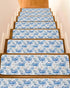 BOHOOSKYLAR Ocean Crab Stair Treads Seaweed Starfish Coral Blue Texture Indoor Non Slip