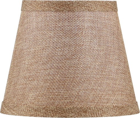 Aspen Creative 51022-2, 4" 6" 5" Set 2 Hardback Empire Transitional Clip-On Chandelier Shade, Beige Linen Texture