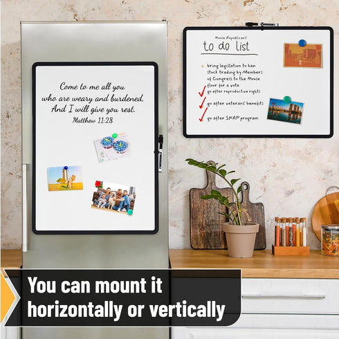 Mr. Pen Dry Erase Board, 18” x 24” with Black Marker, Black Frame, Magnetic Whiteboard for Wall