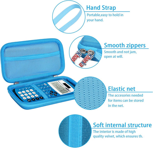 Khanka Hard Travel Case for Texas Instruments TI-30XIIS Scientific Calculator, Case Only (Blue)