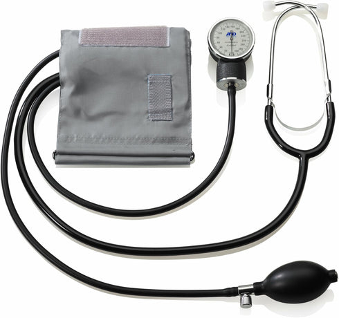 A&D Medical Professional Aneroid Sphygmomanometer with Stethoscope & Adult Cuff, Blood Pressure Machine