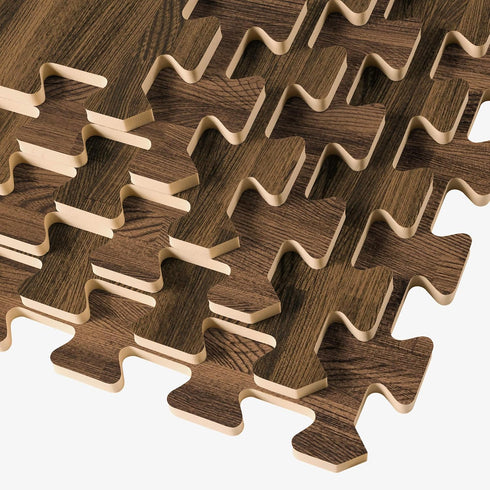 5/8 Inch Forest Floor Thick Printed Foam Tiles, Premium Wood Grain Interlocking Foam Floor Mats, Anti-Fatigue Flooring