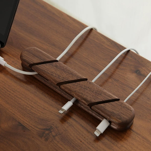 FUTCHINEST Solid Wood Cable Clips,Cord Organizer for Desk Cable Management with 3M Adhesive,Cord