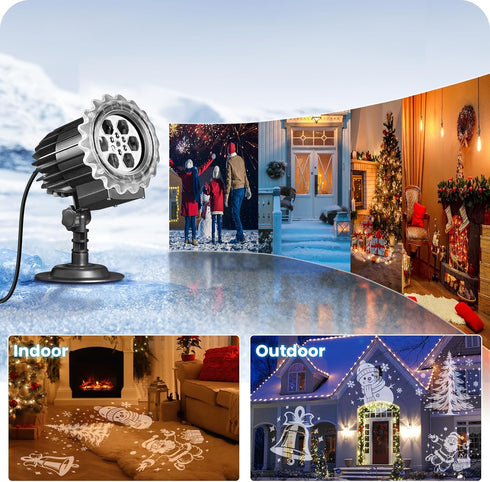 9W B02PL05 Christmas Projector Lights Outdoor, Waterproof & Adjustable LED Christmas Snowflake Projector Lights Outdoor