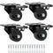 Finnhomy 2 Inch Caster Wheels Set of 4 Heavy Duty Low Profile Plate Swivel Casters, 2,200 Lb, Black