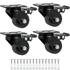 Finnhomy 2 Inch Caster Wheels Set of 4 Heavy Duty Low Profile Plate Swivel Casters, 2,200 Lb, Black
