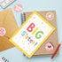 8x5.3 Inch Big Sister Greeting Card, Cute Rainbow Lettering with Stars & Hearts, New Big Sister Congratulations Card