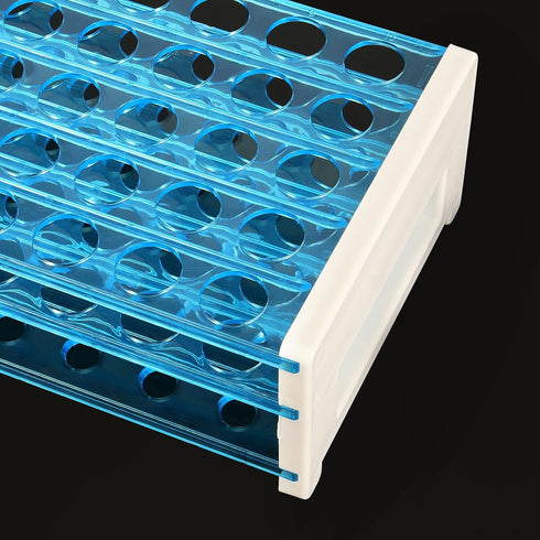 6 Pack Plastic Test Tube Rack, 50 Holes Holder for 13/16mm Tubes, Detachable Stand for Scientific Experiments