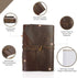 WANDERINGS Vintage Leather Journal - Handmade Leather Bound Notebook with Handmade Ivory Deckle Edge Paper - Perfect for Writing, Watercolors, Sketching, as a Travel Journal or Grimoire, 7x5 by WANDERINGS