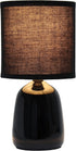 Simple Designs LT1134-BLK 10.04" Tall Traditional Ceramic Thimble Base Bedside Table Desk Lamp w Matching Fabric Shade for Home Decor, Nightstand, Bedroom, Living Room, Entryway, Office, Black by Simple Designs