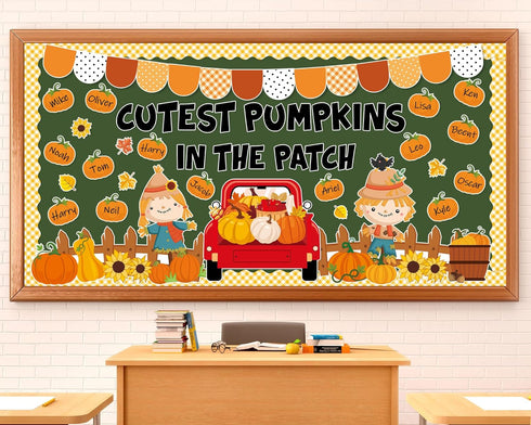 gisgfim Fall Classroom Bulletin Board Decorations Set, Autumn Cutest Pumpkins in The Patch Cutouts for School Home Decor