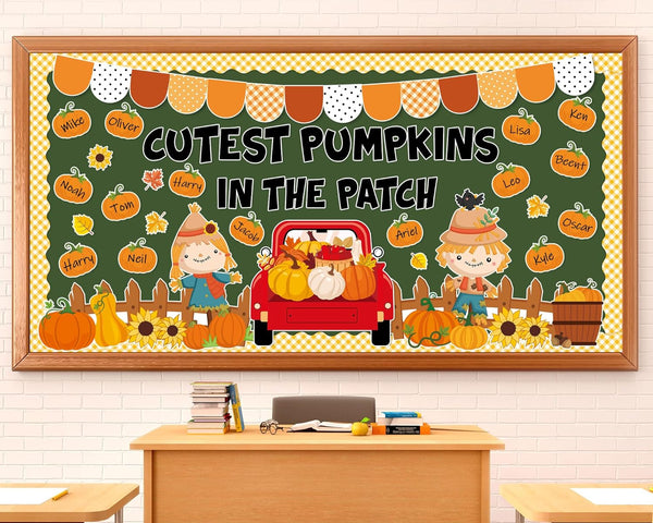 gisgfim Fall Classroom Bulletin Board Decorations Set, Autumn Cutest Pumpkins in The Patch Cutouts for School Home Decor