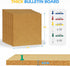 DOLLAR BOSS Cork Board Tiles, 6 Packs 12" x 12" 1/2" Thick Self Adhesive Corkboards with 60 Pushpins