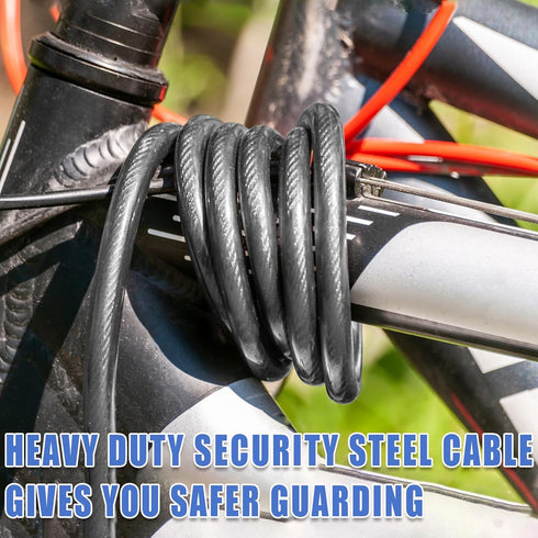 1/2Inch 4FT/6FT/8FT/10FT Heavy-Duty Security Cable Lock with Loops Bike Lock Cable Steel Cable Chain Locks for Outside
