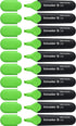 Schneider Job Highlighter, Chisel Tip, 1 + 5 mm, Black Barrel, Green Ink, Box of 10