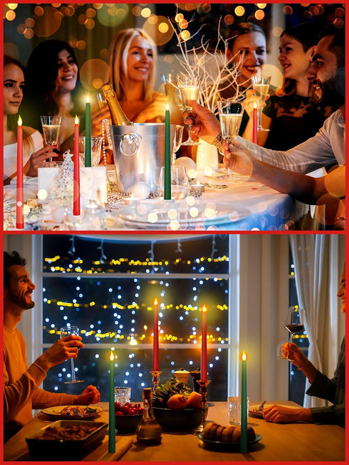 48 Funtery Pcs Flameless LED Taper Candles Battery Operated Candles Bulk Realistic LED Candlesticks Flickering
