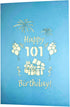 iGifts And Cards Happy 101st Birthday 3D Pop Up Greeting Card - Unique, Fun Gift for Special Occasions, Celebration