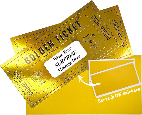 Cappstan UK Deluxe Golden Ticket Surprise Scratch Off Cards | Personalized Christmas Gifts for
