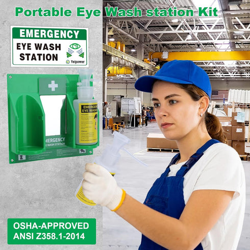 Portable Eyewash Station Kit OSHA-Approved - Yeipower Emergency Eye Wash Flush Bottles, 16oz