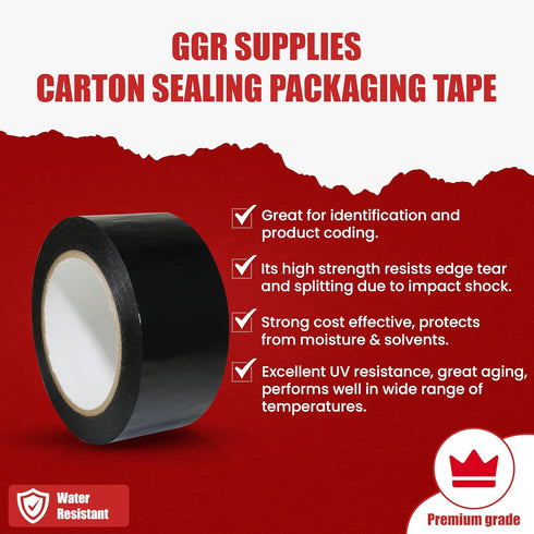 GGR Supplies T.R.U. OPP-20C Yellow Carton Sealing Packaging Tape, 2 in. Wide x 55 yds.