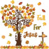 CY2SIDE Fall for Jesus Bulletin Board - 109PCS, Fall Maple Leaves Love Tree Set with Watercolor Cross Cutouts