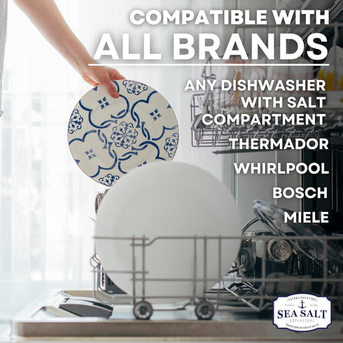 5 lb Dishwasher Salt, Natural Water Softener, Food Grade Coarse Sea Salt Compatible with Miele, Thermador, Whirlpool