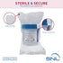 SNL Quality Sterile Specimen Cup, 3oz/90ml, Screw-on Lid with Tamper Evident Seal, Blue Cover (5 Pack)