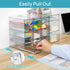 Vtopmart Acrylic Organizer with 16 Drawers, 4 Set Clear Makeup Organizer, Dustproof Storage for Office Supplies