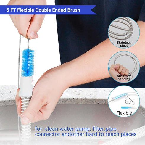 12 Pcs Tube Pipe Cleaners Brush Set, Flexible Drain Brush, Long Straw Brush for Kitchen Sink Plumbing