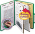 Smead Pressboard Classification File Folder - SafeSHIELD Fasteners, 2 Dividers, 2" Expansion, Letter Size, Green