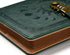 A5 240 (8.5 5.9inch) ZXHQ Lock Journal with Pen, Pages Diary with Lock, Brown Edge, Refillable, Leather Hardcover Dark