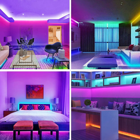 32.8ft Keepsmile Strip Lights Smart App Music Sync Color Changing RGB Bluetooth LED Strips with Remote Led Lights