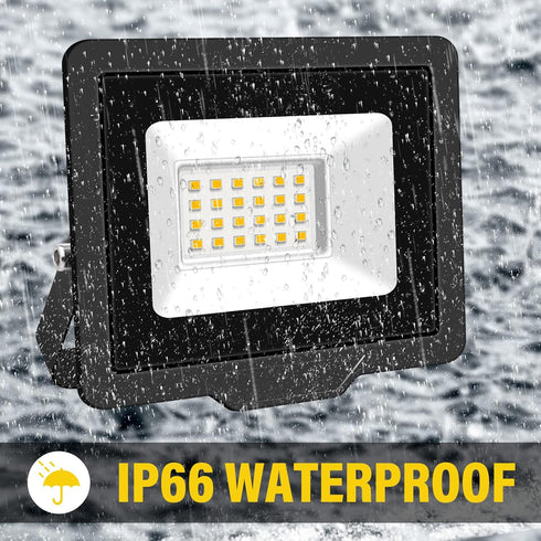 SKYWORLD 2 Pack LED Flood Lights Outdoor, 20W 2000LM Waterproof Security Lighting for Garden, Yard, Garages, Patio