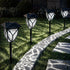 Ensenior Solar Lights Outdoor, 6500K LED Solar Garden Lights for Pathway Yard