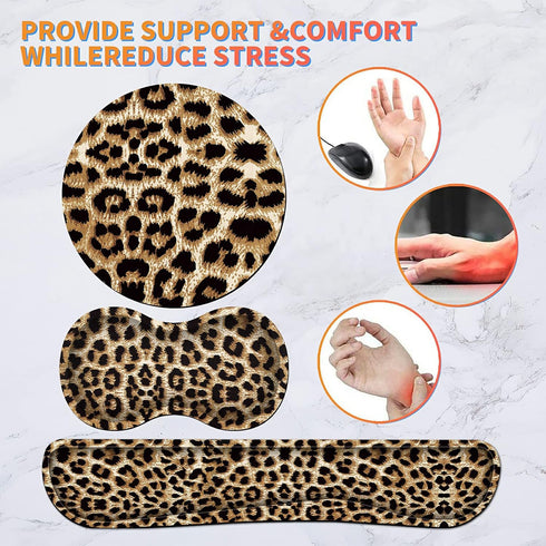 Keyboard Wrist Rest Pad + Mouse Wrist Rest + Gaming Mouse Pad Set - Ergonomic Memory Foam for Easy Typing & Pain Relief
