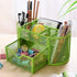 VANRA Metal Mesh Desk Supply Caddy, Desktop Office Supplies Organizer, 8 Compartments with Drawer (Green)