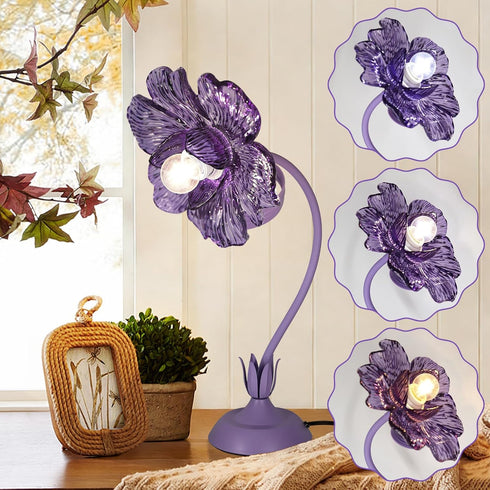 NewAoNaSen Lighting Begonia Flower Table Lamp for Bedroom, 3 Colors Flower Reading Light with
