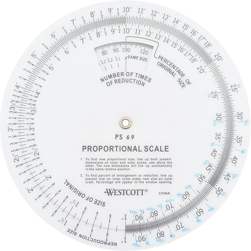 Westcott Proportional Scale, 5", White (PS-69)