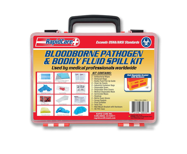 Rapid Care First Aid 839-LGBBK-1 Premium Bloodborne Pathogen & Bodily Fluid Spill Clean Up Kit, OSHA Compliant