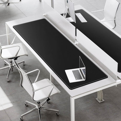 Mydours Gaming Mouse Pad, 67'' x 24" Large PU Leather Desk Mat, Dual-Sided Easy Clean Desktop Protector - Black