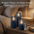 Set 3, Blue Flameless Candles with Remote, Battery Operated Pillar Candles of Flickering Real Wax LED Candles