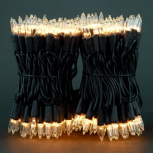 200 Pack 2 21 100 Count YULETIME Clear Christmas Lights with Black Wire, of Strands of ft UL Certified Incandescent