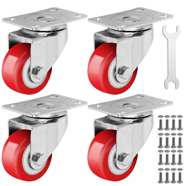 2.5 Inch Heavy Duty Caster Wheels Set of 4, Lockable Cart Wheels with Brakes, 1500lbs Load Capacity, 360 Degree